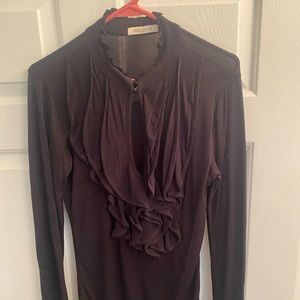 Arden B long sleeve ruffled top